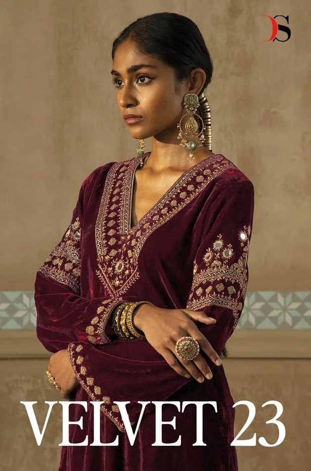 Deepsy Velvet 23 Velvet Designer Heavy Embroidery Salwar Suits Collection