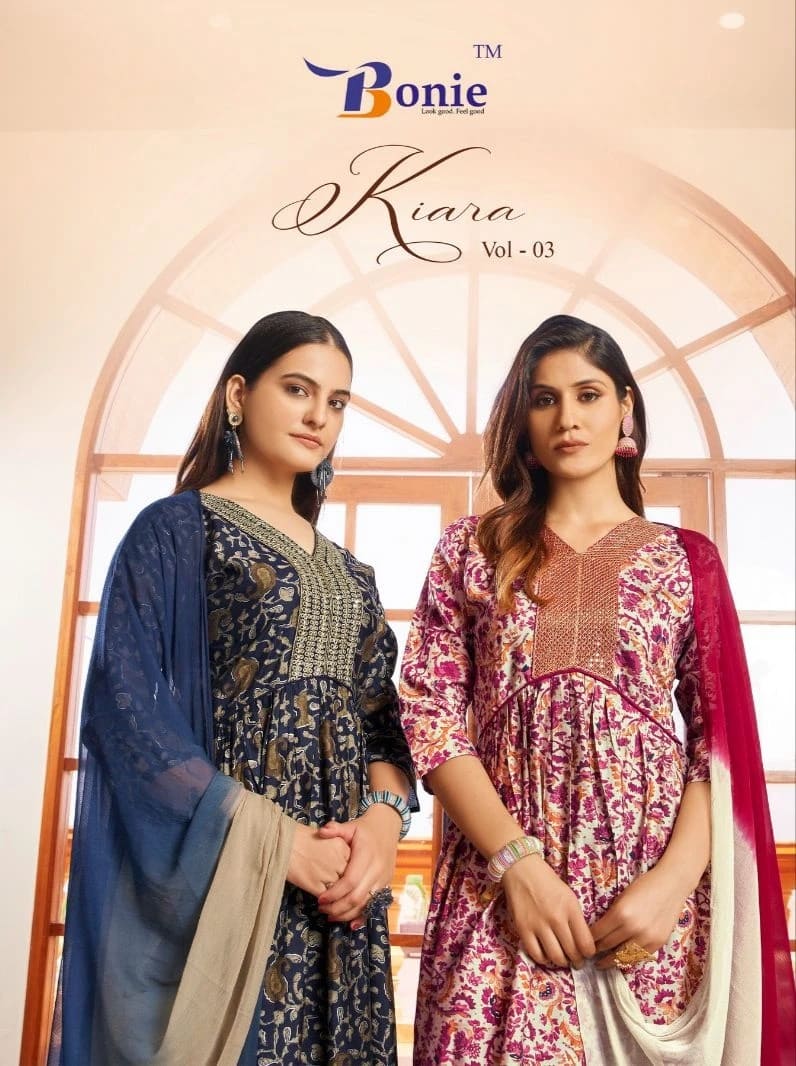 Bonie Kiara 3 Long Alia Cut Kurti pant With Dupatta Collection