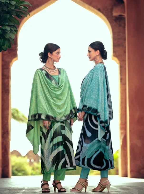 Fida Neel Velvet Printed Dress Material Wholesale Collection