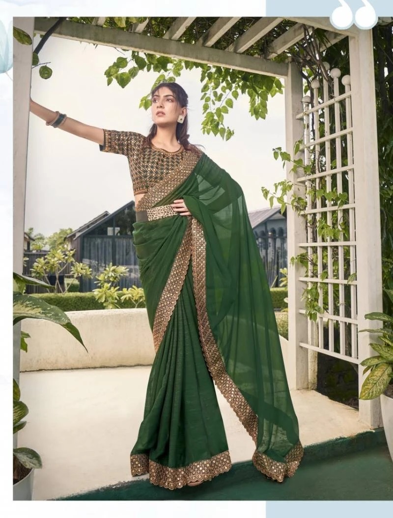 Kalista Gold Edition Super Star Embroidery Designer Saree Wholesale