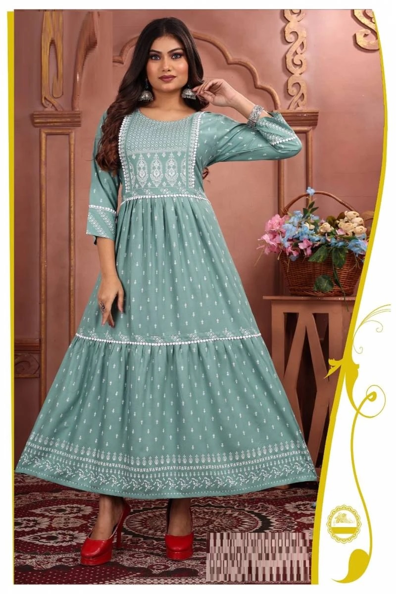 Kinti Julite Printed Rayon Long Kurti Collection