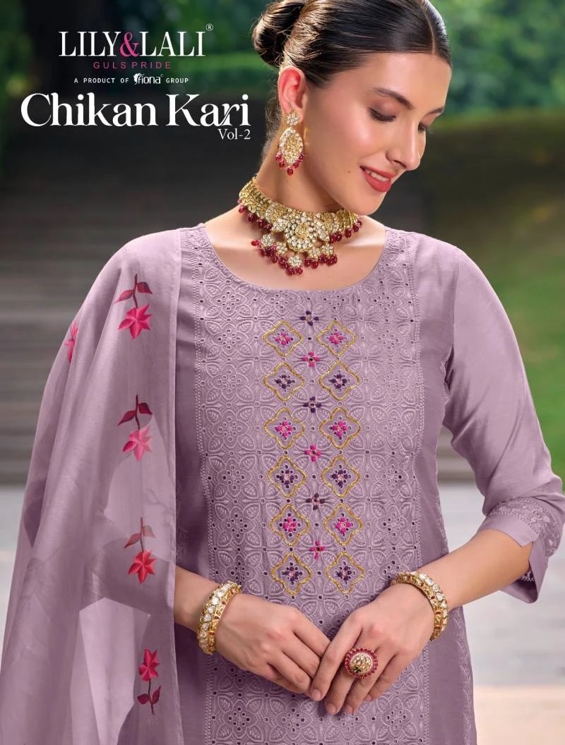 Lily And Lali Vol 2 Chikankari Silk Readymade Kurti Set Collection