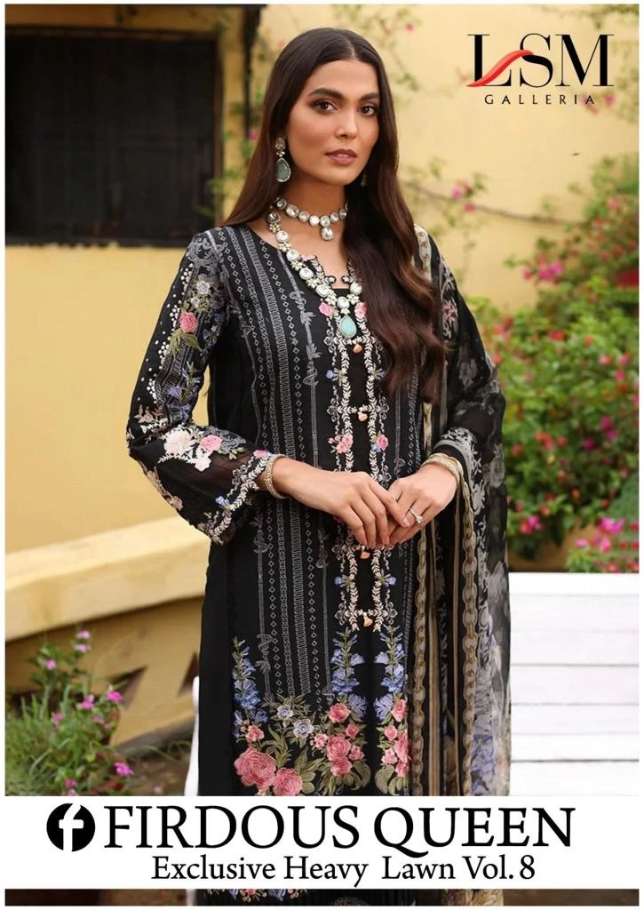 Lsm Firdous Vol 8 Queen Designer Lawn Cotton Dress Material Collection