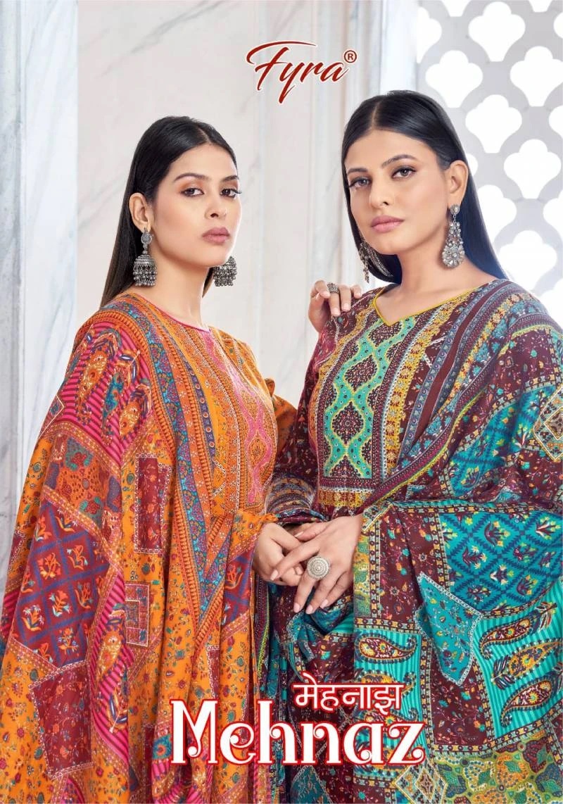 Fyra Mehnaz Printed Pashmina Dress Material Collection