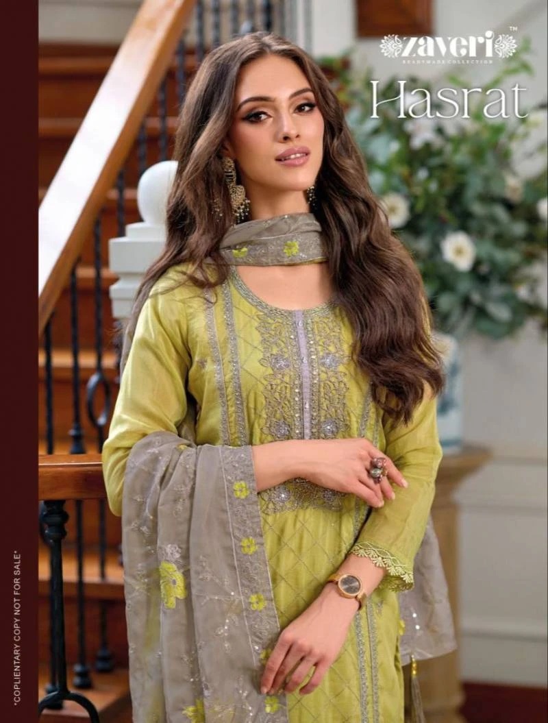 Zaveri Hasrat Embroidery Designer Kurti Pant With Dupatta Collection