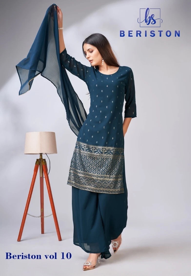 Beriston Bs Vol 10 Designer Kurti Pant With Dupatta Collection