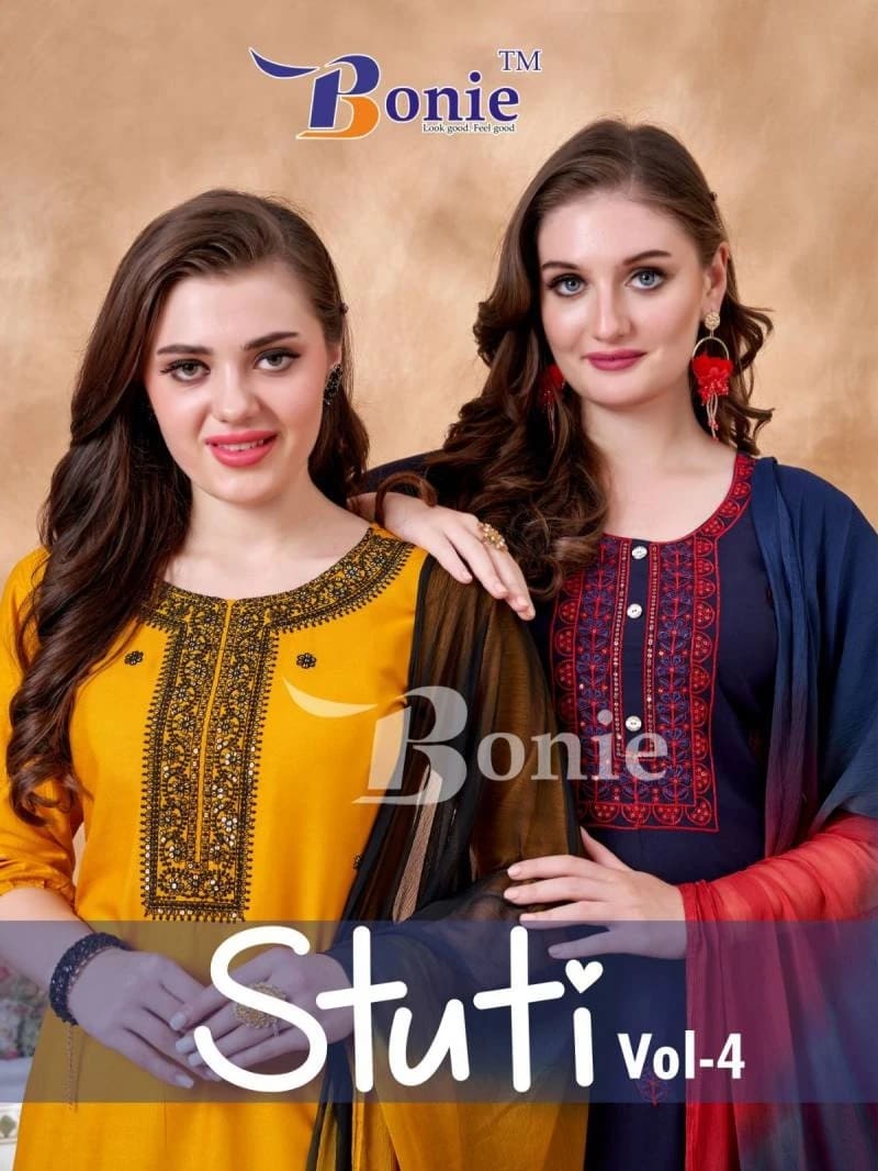 Bonie Stuti 4 Designer Kurti Palazzo With Dupatta Collection