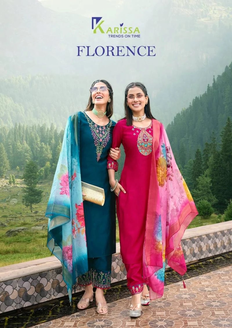 Karissa Florence Viscose Roman Silk Ready Made Kurti Collection