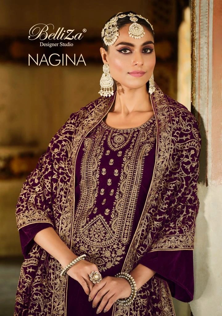 Belliza Nagina Designer Velvet Salwar Suit Collection