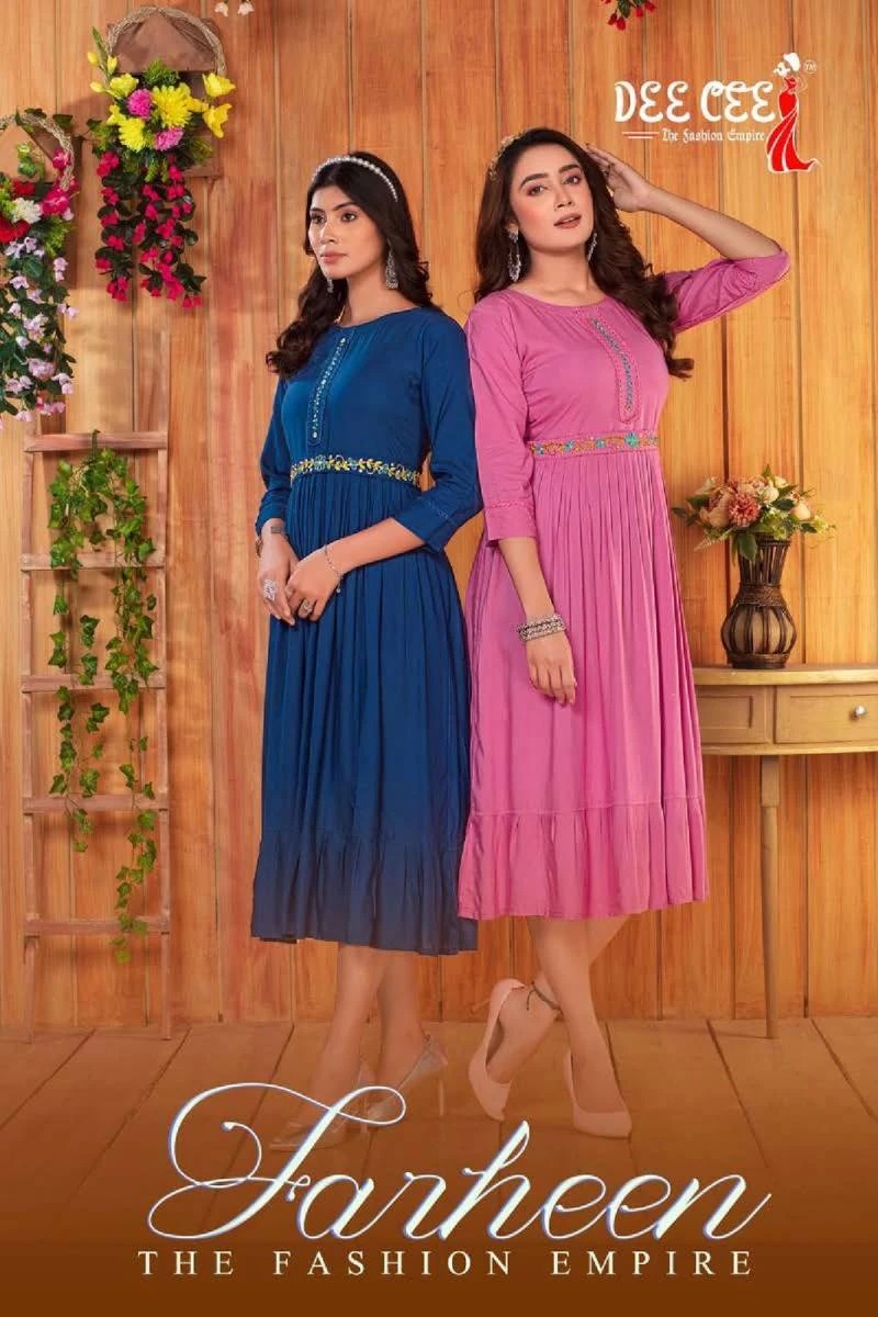 Deecee Farheen 101 Party Wear Long Anarkali Kurti Collection