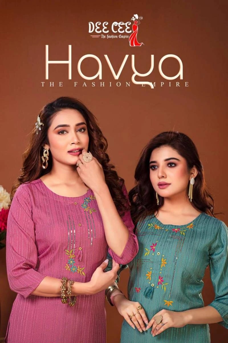 Havya Deecee 1 Designer Embroidery Long Kurti Collection