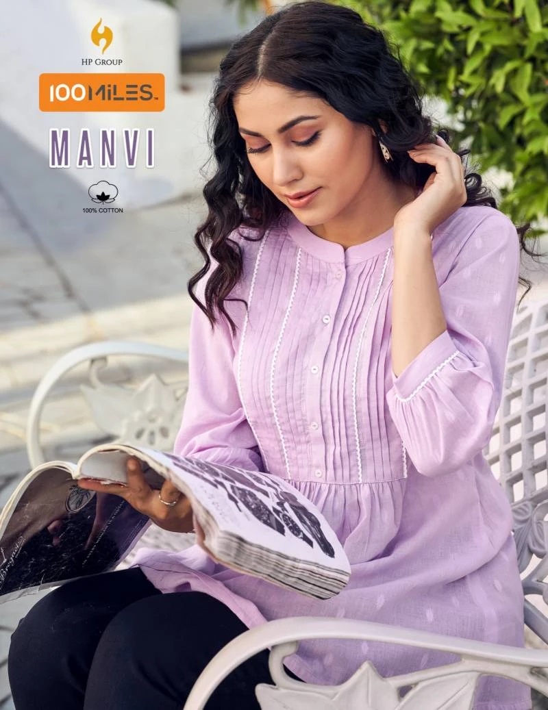 100 Miles Manvi Stylish Pure Cotton Fancy Short Top Collection
