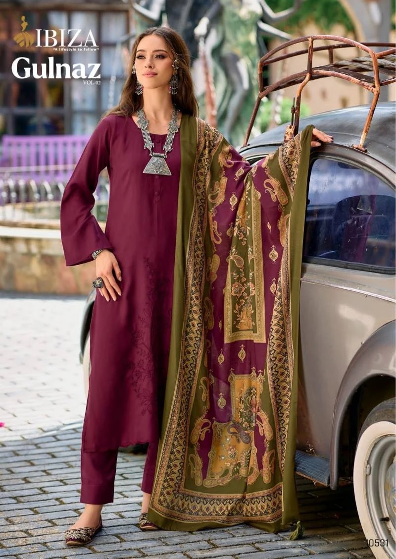 Ibiza Gulnaz Vol 2 Designer Pashmina Dress Material Collection