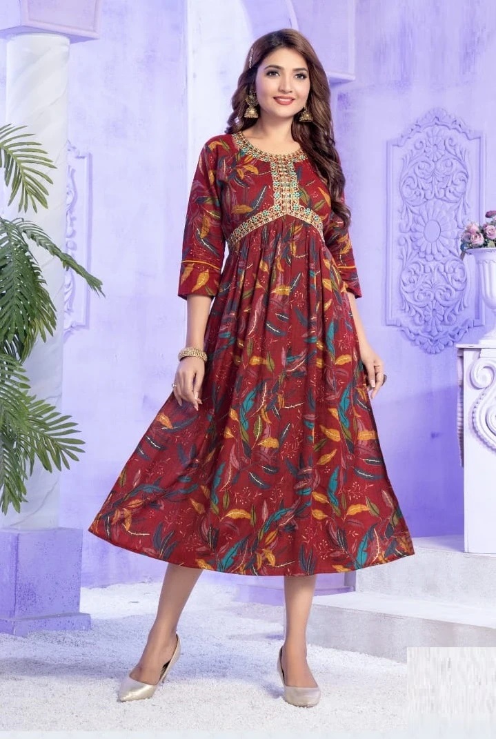 Kinti Barfi Printed Alia Cut Kurti Collection Wholesale Shop