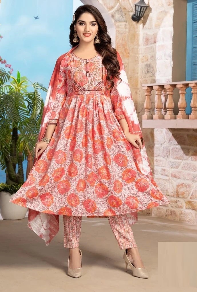 Kinti Gulnaaz Designer Naira Cut Kurti Pant With Dupatta Collection