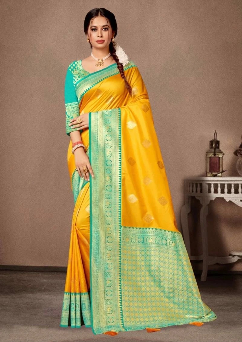 Ronisha Yashodhara Traditional Banarasi Lichi Silk Saree Collection