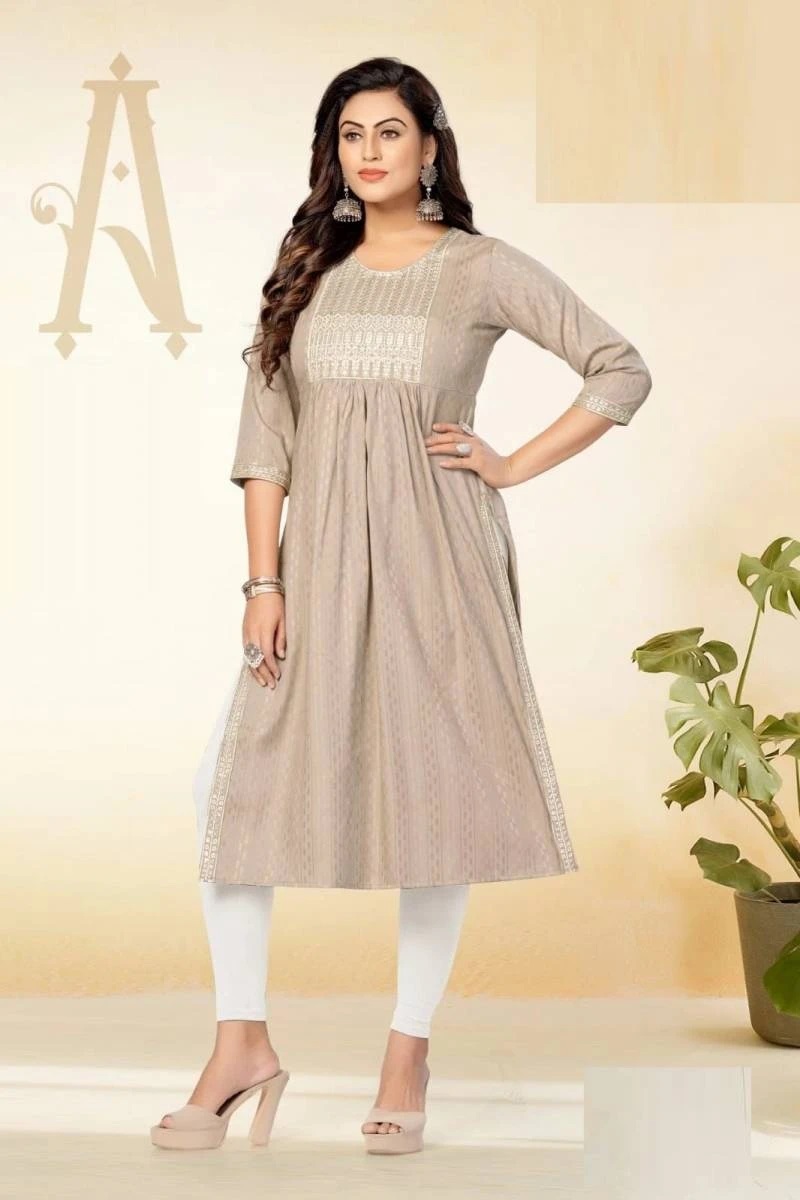 Hirwa Vol 4 Naira Cut Rayon Kurti Wholesale Shop