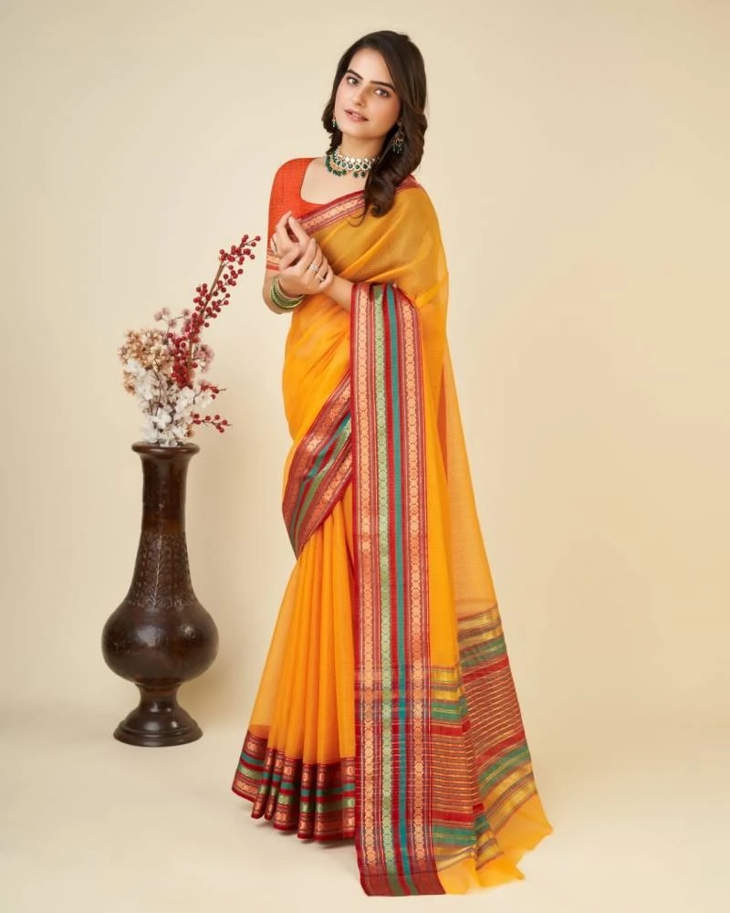 Maahi 121 Casual Cotton Plain Saree Collection