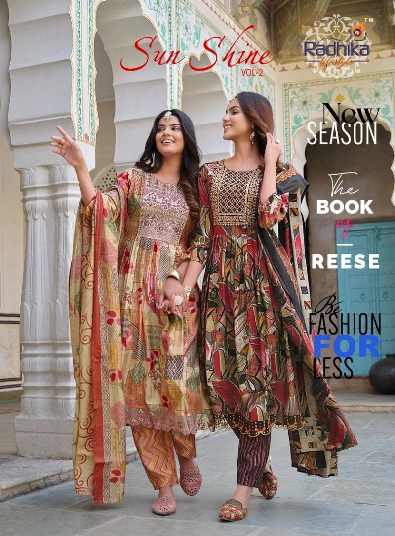 Radhika Sunshine Vol 2 Embroidery Designer Kurti Pant With Dupatta