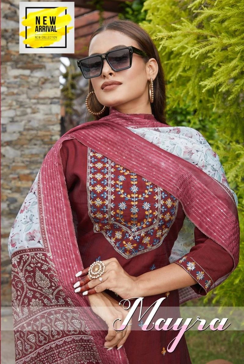 Golden Mayra Vol 1 Designer Kurti Bottom With Dupatta Collection