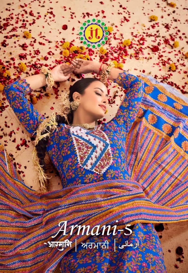 Jt Armani Vol 5 Slub Cotton Dress Material Collection