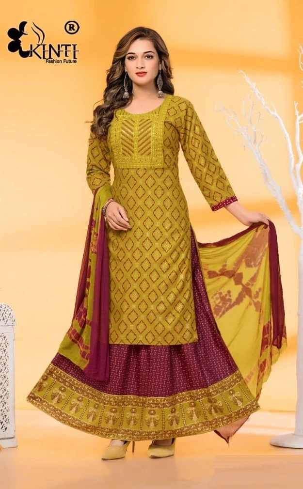 Kinti Radhika Vol 4 Designer Kurti Skirt With Dupatta Collection
