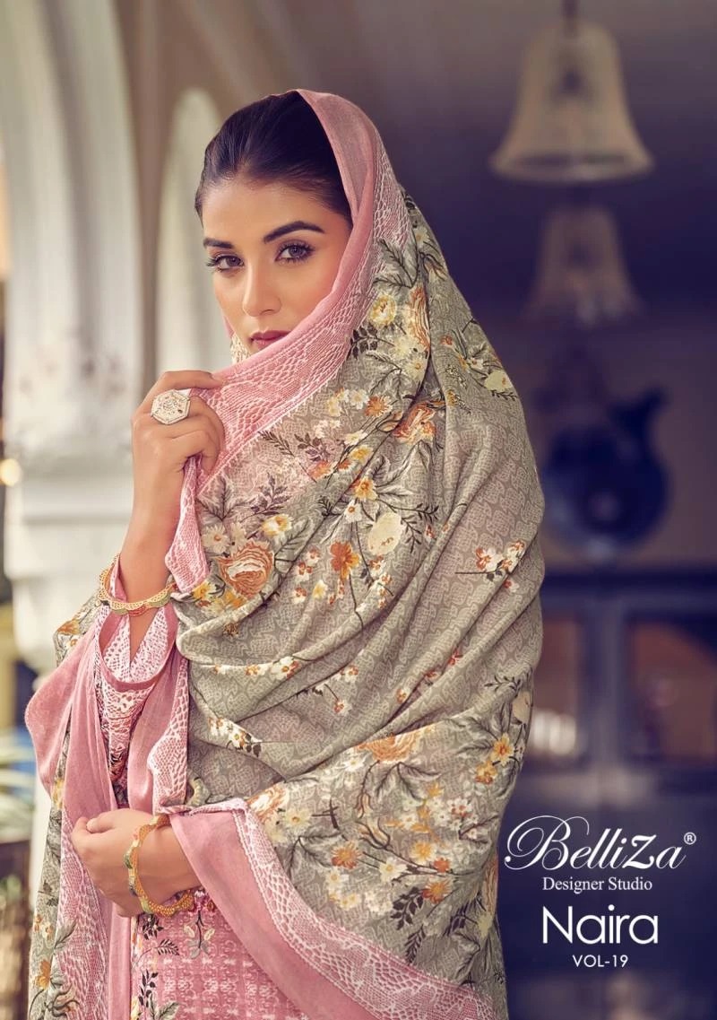 Belliza Naira Vol 19 Cotton Embroidery Design Dress Material