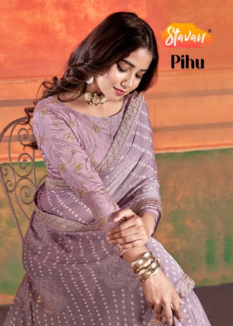 Stavan Pihu Chiffon Designer Saree Collection
