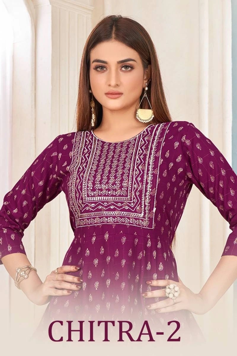 Chitra Vol 2 Rayon Anarkali Long Kurti Collection