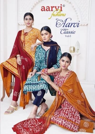 Aarvi Fashion Classic Vol 5 Cotton Ready Made Dress Collection