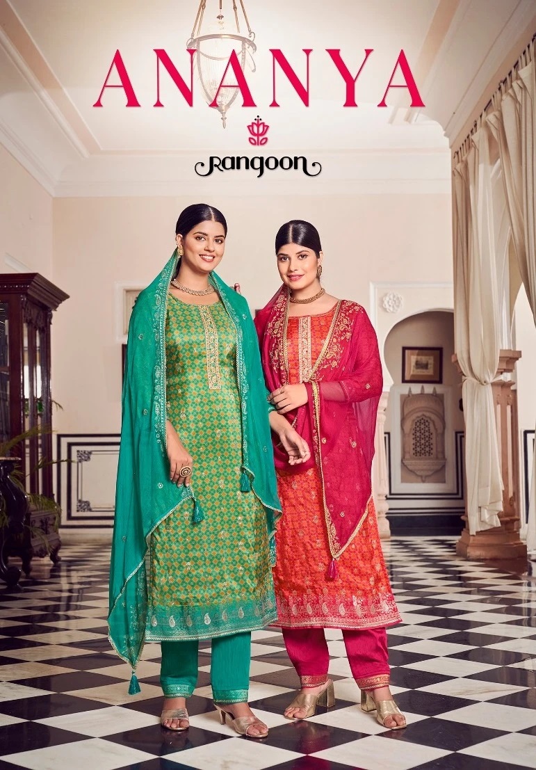 Rangoon Ananya Exclusive Jacquard Designer Kurti Pant With Dupatta Collection