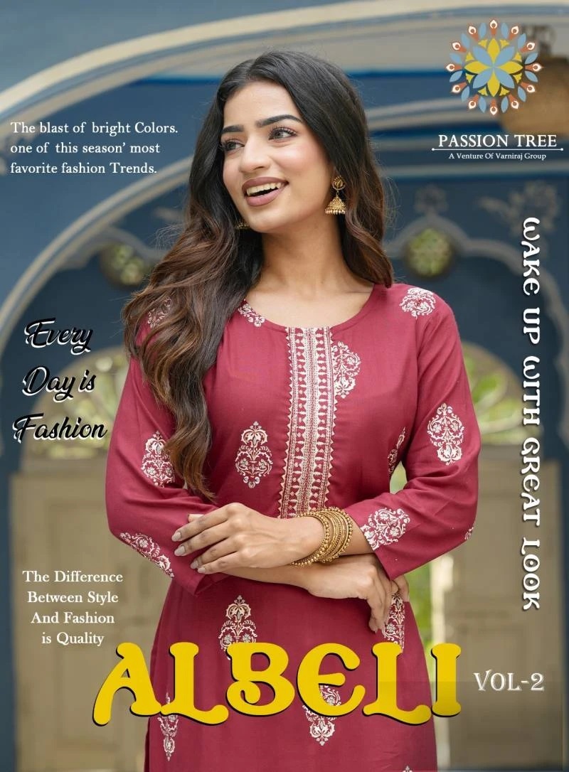 Passion Tree Albeli Vol 2 Designer Kurti Low Price Wholesale Collection