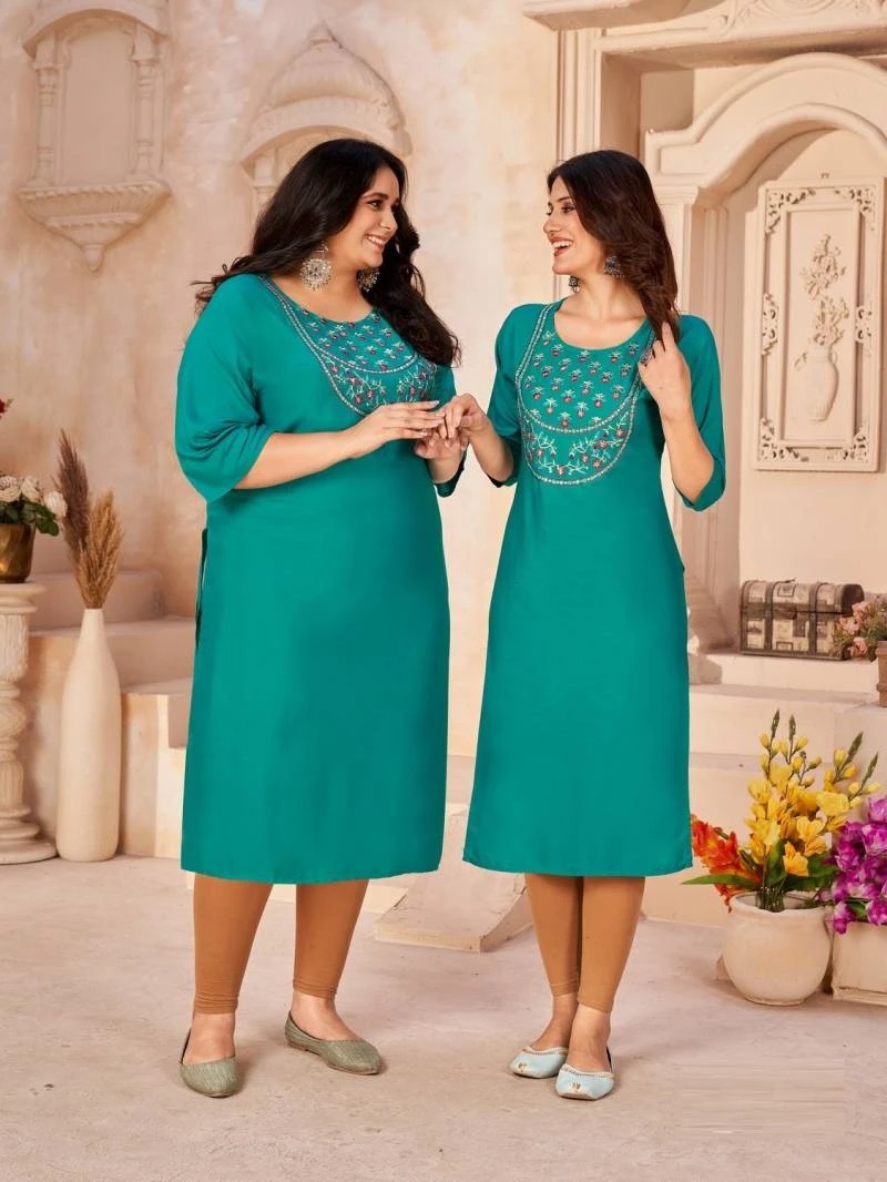 Plus Size 1001 Embroidery Plus Size Kurti Wholesale Price