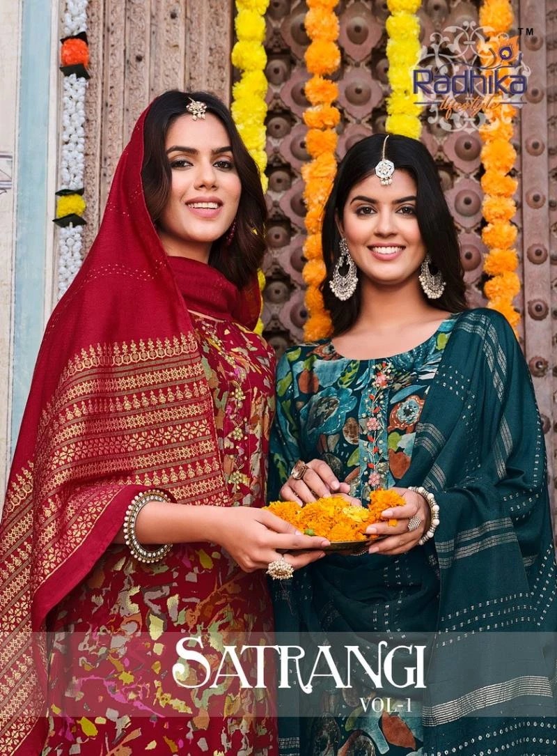 Radhika Satrangi Vol 1 Designer Kurti Pant With Dupatta Collection