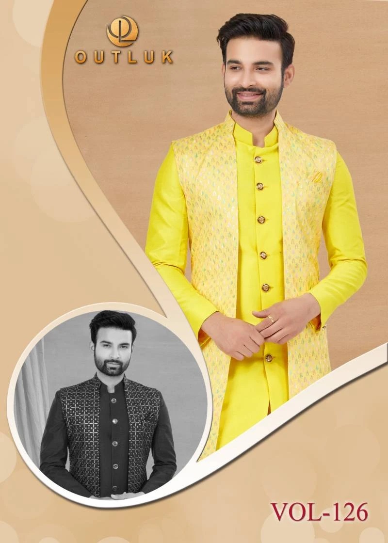 Outlook Vol 126 Wedding Wear Indo Western Kurta Pajama With Blazer