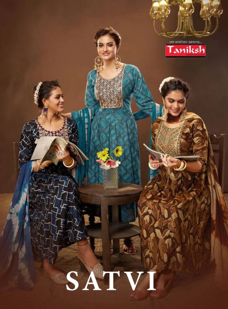 Taniksh Satvi 1 Anarkali Long Kurti Pant With Dupatta Collection