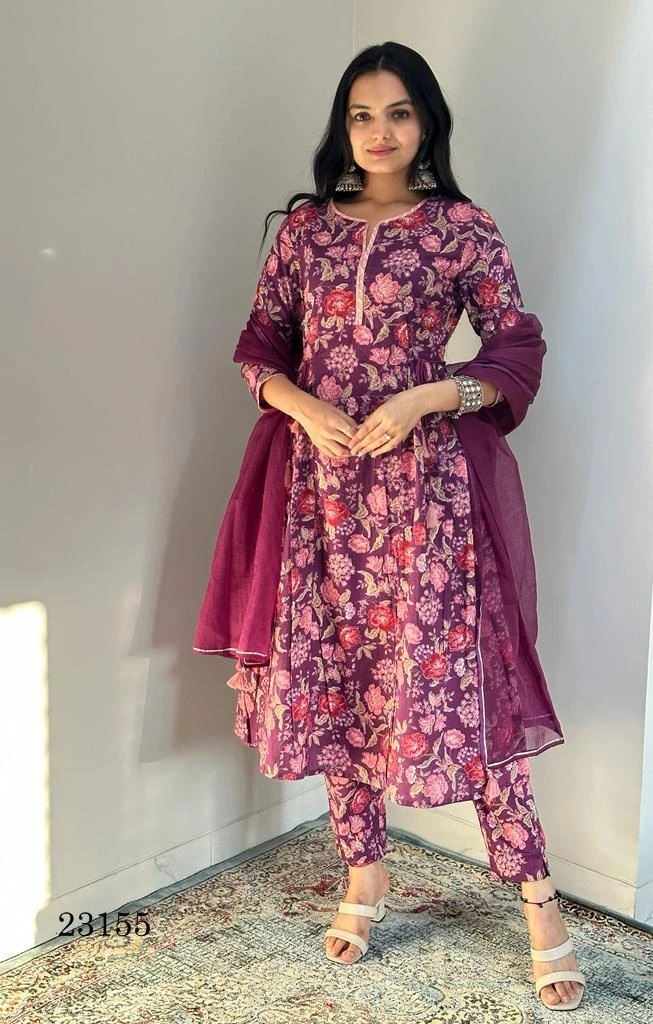 Indira 23155 Cotton Printed Festive Wear Kurti Pant With Dupatta Collection