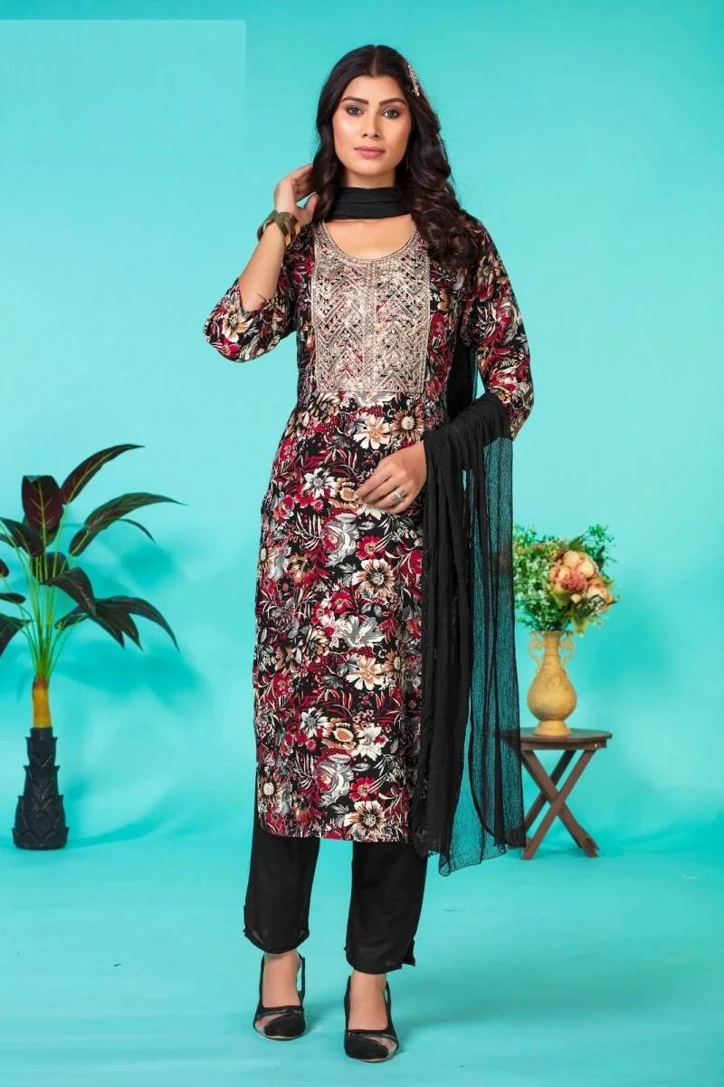 Bonie Pakhi Printed Kurti Pant With Dupatta Wholesale Shop