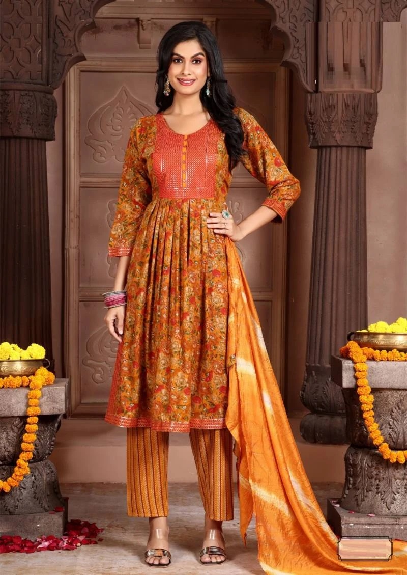 Manjeera Samiksha Vol 2 Nyra Cut Kurti Pant With Dupatta Collection