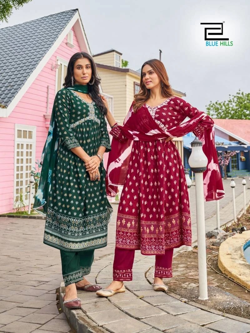 Blue Hills Tikka Vol 3 Bollywood Nyra Cut Kurti Pant With Dupatta Collection