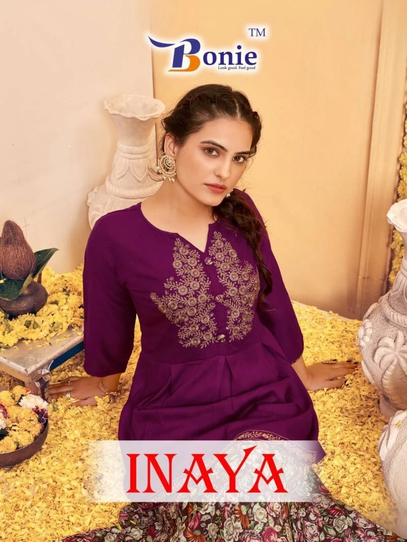 Bonie Inaya Fancy Stylish Printed Kurti With Skirt Wholesale Collection