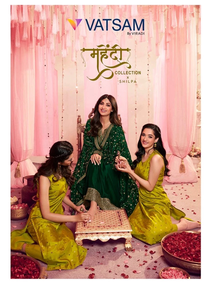 Vatsam Mehndi Bollywood Style Kurti Pant With Dupatta Collection