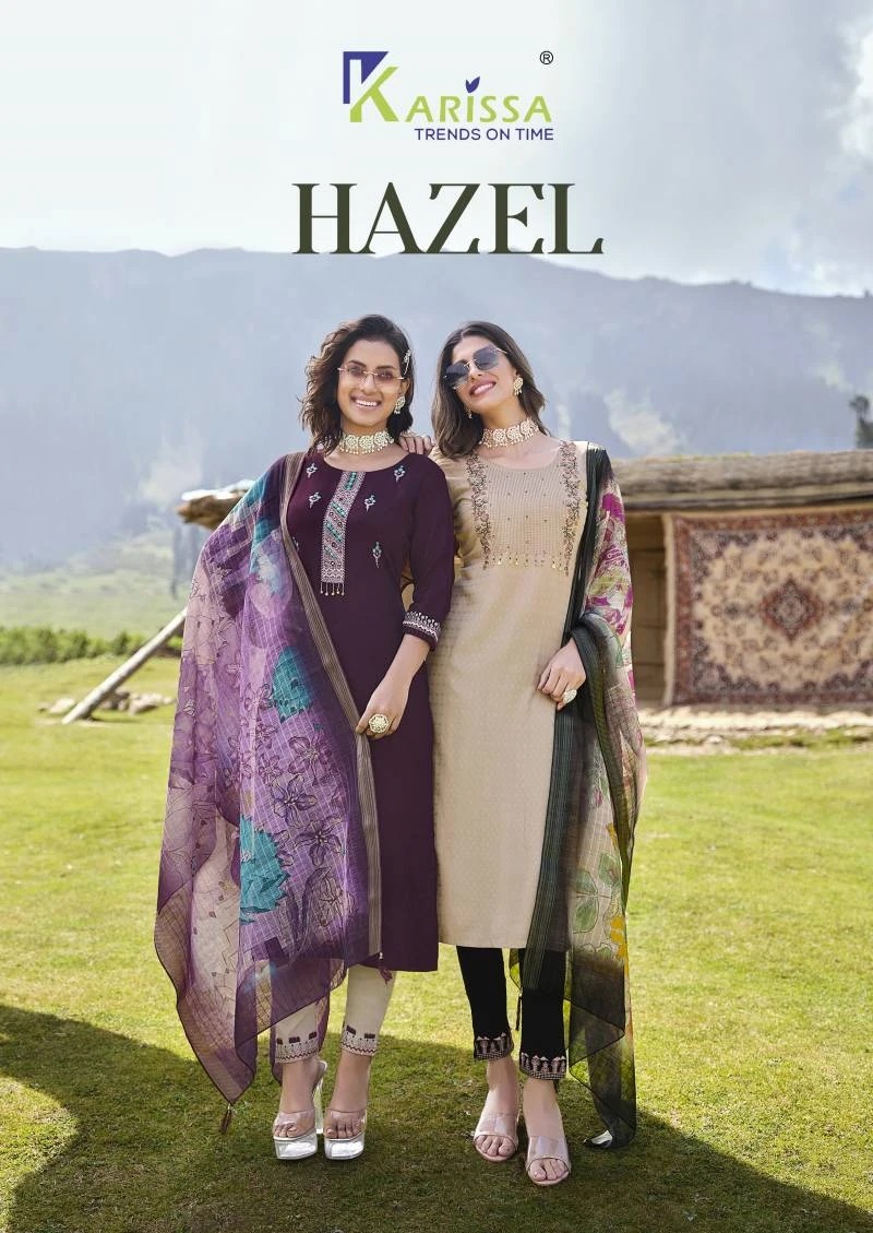 Karissa Hazel Fancy Viscose Kurti Pant With Dupatta Collection