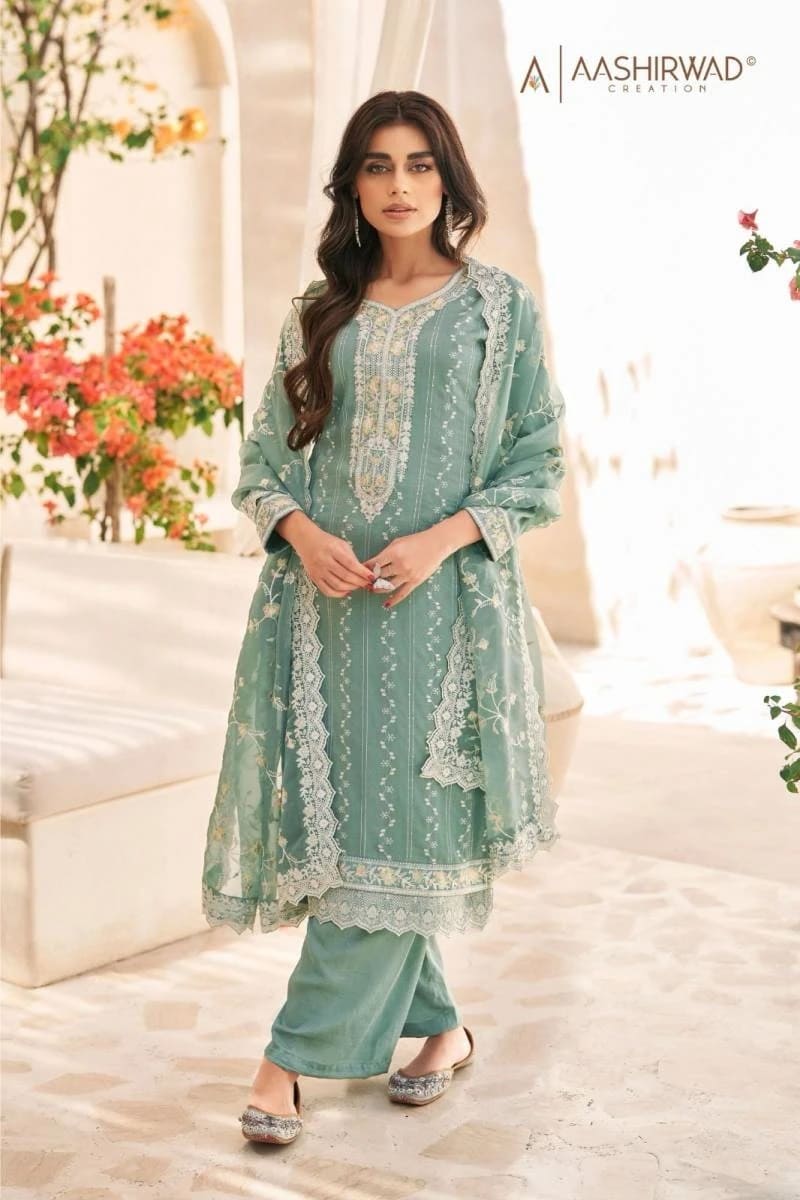 Aashirwad Raha Embroidery Silk Salwar Suit Collection