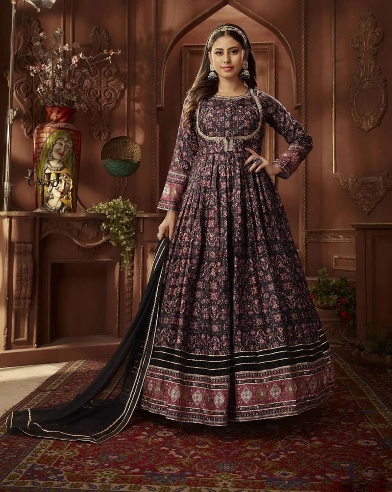 Ananta 11011 Printed Designer Gown With Dupatta Collection