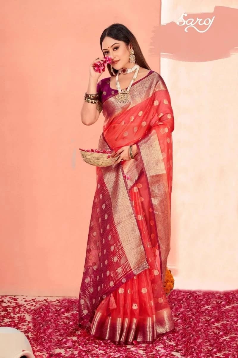 Saroj Jharna Vol 3 Designer Organza Silk Saree Collection