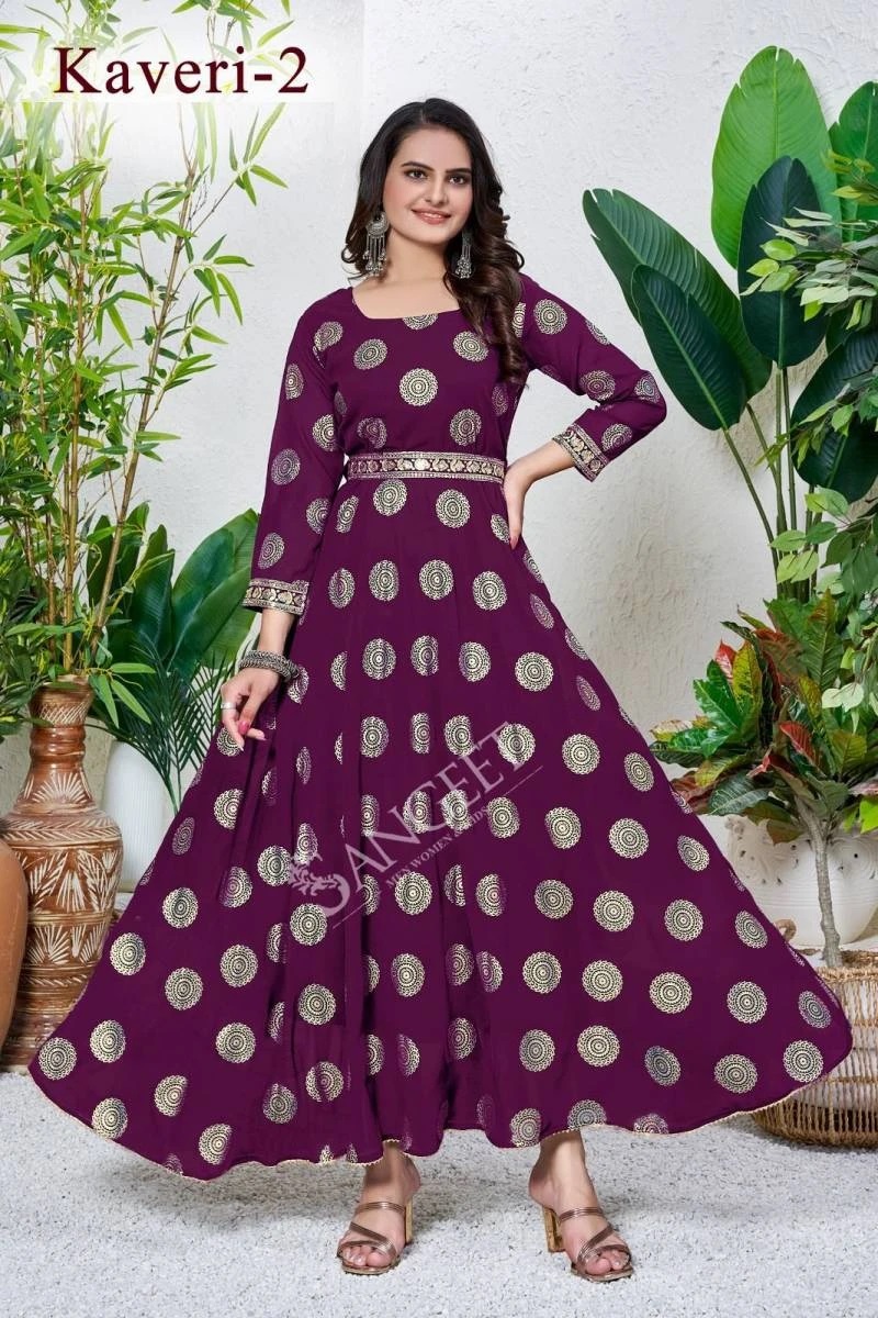 Kaveri 2 Embroidery Designer Long Kurti Collection