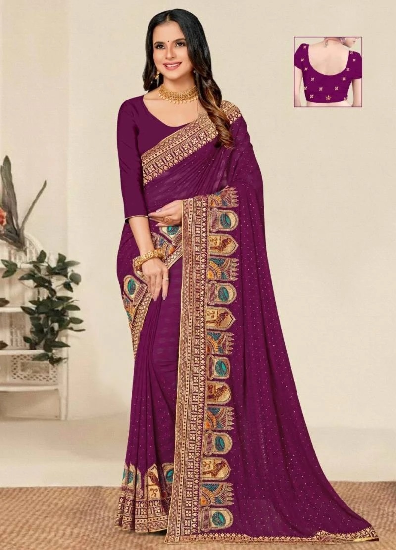 Ronisha Mandir Embroidered Designer Saree Collection