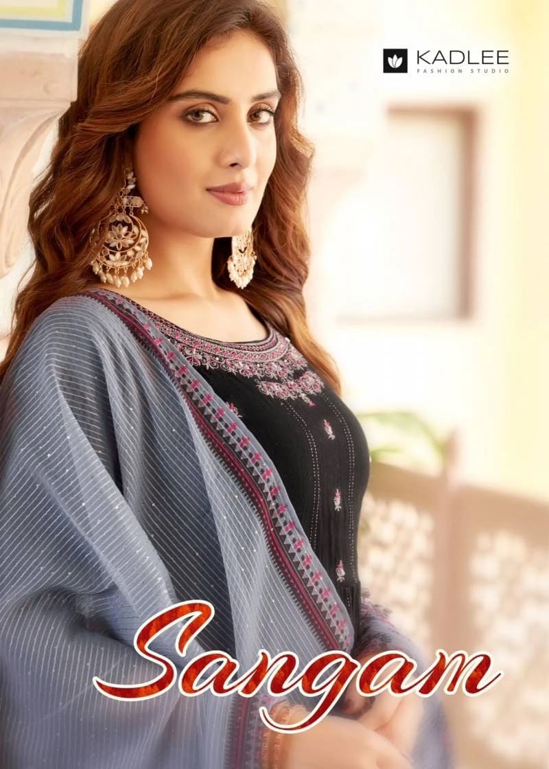 Kadlee Sangam Rayon Festive Wear Kurti Pant With Dupatta