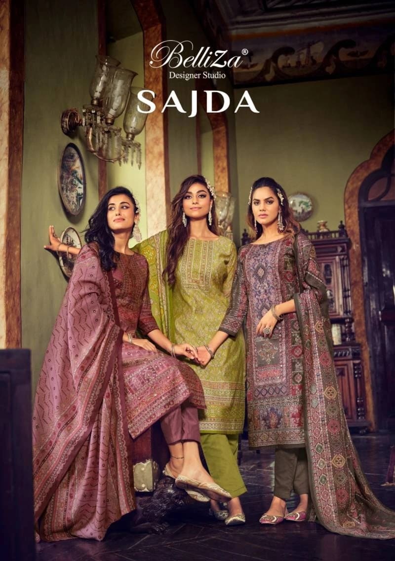 Belliza Sajda Exclusive Handwork And Foil Work Dress Material